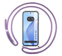 Tumundosmartphone Funda Colgante Transparente para Realme 16 Pro 5G con Cordon Morado