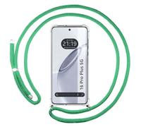 Tumundosmartphone Funda Colgante Transparente para Realme 16 Pro+ Plus 5G con Cordon Verde Agua