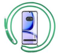Tumundosmartphone Funda Colgante Transparente para Realme C53 con Cordon Verde Agua