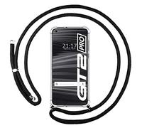 Tumundosmartphone Funda Colgante Transparente para Realme GT 2 Pro 5G con Cordon Negro