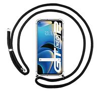 Tumundosmartphone Funda Colgante Transparente para Realme GT Neo 2 5G con Cordon Negro