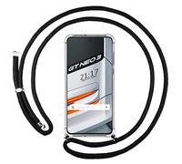 Tumundosmartphone Funda Colgante Transparente para Realme GT Neo 3 5G con Cordon Negro