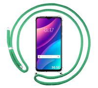 Tumundosmartphone Funda Colgante Transparente para TCL 30 SE / 30E / 306 con Cordon Verde Agua