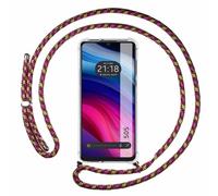 Tumundosmartphone Funda Colgante Transparente para TCL 505 con Cordon Rosa/Dorado