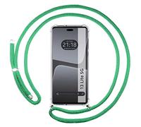 Tumundosmartphone Funda Colgante Transparente para Xiaomi 13 Lite 5G con Cordon Verde Agua