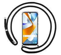 Tumundosmartphone Funda Colgante Transparente para Xiaomi Poco C40 con Cordon Negro