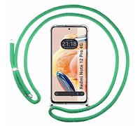 Tumundosmartphone Funda Colgante Transparente para Xiaomi Redmi Note 12 Pro 4G con Cordon Verde Agua