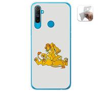 Tumundosmartphone Funda Gel TPU para Realme C3 diseño Leones Dibujos