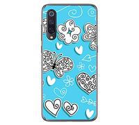 Tumundosmartphone Funda Gel TPU para Xiaomi Mi 9 diseño Mariposas Dibujos