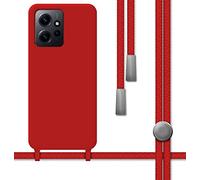 Tumundosmartphone Funda Silicona Líquida con Cordón para Xiaomi Redmi Note 12 4G Color Roja