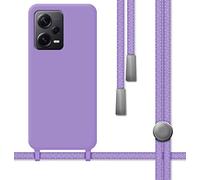 Tumundosmartphone Funda Silicona Líquida con Cordón para Xiaomi Redmi Note 12 Pro+ Plus 5G Color Morada
