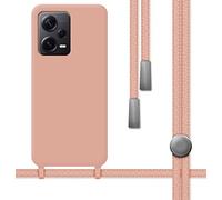 Tumundosmartphone Funda Silicona Líquida con Cordón para Xiaomi Redmi Note 12 Pro+ Plus 5G Color Rosa