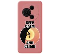 Tumundosmartphone Funda Silicona Líquida Rosa para TCL 60 SE diseño Hombre Escalada Dibujos