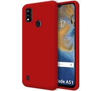 Tumundosmartphone Funda Silicona Líquida Ultra Suave para ZTE Blade A51 Color Roja