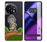 Tumundosmartphone Funda Silicona Transparente para Oneplus 11 5G diseño Mono Dibujos