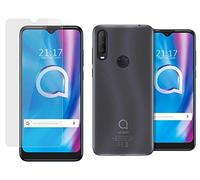 Tumundosmartphone Pack 2 En 1 Funda Gel Transparente + Protector Cristal Templado para Alcatel 1S 2020 / 3L 2020
