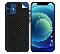Tumundosmartphone Pegatina Vinilo Autoadhesiva Textura Carbono Compatible con iPhone 12/12 Pro (6.1)