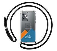 Tumundosmartphone Personaliza tu Funda Colgante Transparente para Realme GT 2 Pro 5G con Cordon Negro Dibujo Personalizada