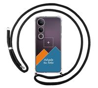 Tumundosmartphone Personaliza tu Funda Colgante Transparente para Vivo V50 Lite 4G / 5G con Cordon Negro Dibujo Personalizada
