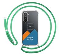 Tumundosmartphone Personaliza tu Funda Colgante Transparente para Xiaomi Poco C81 Pro 4G con Cordon Verde Agua Dibujo Personalizada