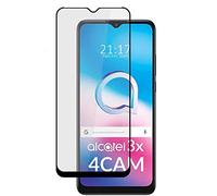 Tumundosmartphone Protector Cristal Templado Completo 5D Full Glue Negro para Alcatel 3X 4CAM