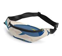 Tuna Shoal In The Sea Skull and Flowers Fanny Pack, riñonera Deportiva para Adultos y niños para Hombres y Mujeres
