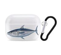 Tuna Thunnus - Funda protectora rígida para AirPods Pro 2, a prueba de golpes, para mujeres y hombres, compatible con Airpod Pro de 2ª/1ª generación con llavero, color blanco