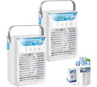 TundraFreeze Portable Ac Unit, Tundra Freeze Air Conditioner, 4-In-1 Mini Air Cooler For Bedroom With 3 Wind Speed, 7 Night Light And Timing Function, 700ml Water Tank (2Pcs)