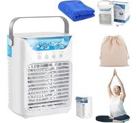TundraFreeze Portable Ac Unit, Tundra Freeze Air Conditioner, 4-in-1 Mini Air Cooler with 3 Wind Speed & 2-Speed Atomization Adjustment & Rgb 7 LED Light & 700ml Water Tank, For Home, Office, Bedroom