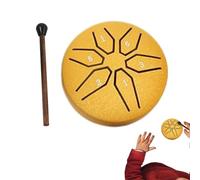 Tundum - Tundum de acero de 7,6 cm, tundum de acero al aire libre, tundum de acero, instrumento pequeño de 6 sonidos, mantiene el estado de ánimo tranquilo, tambor de percusión de bolsillo de