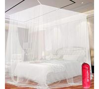 Tundwhite Mosquitera Cama Matrimonio Mosquitera De Cama, Mosquitera Cuadrada Universal Para La Mayoría De Las Camas Cuadradas Anti Mosquitos, 200 X 200 X 180 CM Blanca
