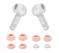 Tune Flex - Juego de 4 pares de almohadillas de repuesto compatibles con auriculares JBL Tune Flex, almohadillas de silicona XS/S/M/L, juego de 4 puntas de auriculares (blanco)