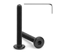 Tunejoy 20 Piezas Tornillos de Cabeza Plana M4 x 30 mm Negro Tornillo de Cabeza Hexagonal de Acero Inoxidable A2 V2A Perno de Muebles con llave Allen Rosca Completa
