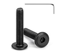 Tunejoy 20 Piezas Tornillos de Cabeza Plana M5 x 25 mm Negro Tornillo de Cabeza Hexagonal de Acero Inoxidable A2 V2A Perno de Muebles con llave Allen Rosca Completa