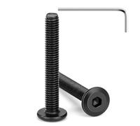Tunejoy 20 Piezas Tornillos de Cabeza Plana M5 x 35 mm Negro Tornillo de Cabeza Hexagonal de Acero Inoxidable A2 V2A Perno de Muebles con llave Allen Rosca Completa