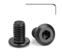 Tunejoy 20 Piezas Tornillos de Cabeza Plana M8 x 12 mm Negro Tornillo de Cabeza Hexagonal de Acero Inoxidable A2 V2A Perno de Muebles con llave Allen Rosca Completa
