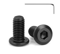 Tunejoy 20 Piezas Tornillos de Cabeza Plana M8 x 16 mm Negro Tornillo de Cabeza Hexagonal de Acero Inoxidable A2 V2A Perno de Muebles con llave Allen Rosca Completa