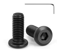 Tunejoy 20 Piezas Tornillos de Cabeza Plana M8 x 20 mm Negro Tornillo de Cabeza Hexagonal de Acero Inoxidable A2 V2A Perno de Muebles con llave Allen Rosca Completa