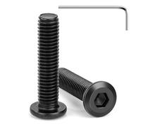 Tunejoy 20 Piezas Tornillos de Cabeza Plana M8 x 35 mm Negro Tornillo de Cabeza Hexagonal de Acero Inoxidable A2 V2A Perno de Muebles con llave Allen Rosca Completa