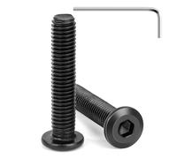 Tunejoy 20 Piezas Tornillos de Cabeza Plana M8 x 40 mm Negro Tornillo de Cabeza Hexagonal de Acero Inoxidable A2 V2A Perno de Muebles con llave Allen Rosca Completa