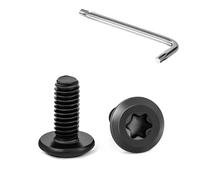 Tunejoy 20 Piezas Tornillos de Cabeza Plana Torx M4 x 10 mm Negro Tornillo de Cabeza Hexagonal de Acero Inoxidable A2 V2A Perno de Muebles con T20 llave Rosca Completa