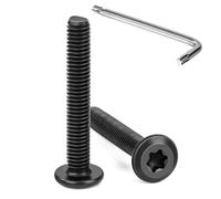 Tunejoy 20 Piezas Tornillos de Cabeza Plana Torx M6 x 40 mm Negro Tornillo de Cabeza Hexagonal de Acero Inoxidable A2 V2A Perno de Muebles con T30 llave Rosca Completa
