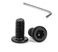 Tunejoy 20 Piezas Tornillos de Cabeza Plana Torx M8 x 16 mm Negro Tornillo de Cabeza Hexagonal de Acero Inoxidable A2 V2A Perno de Muebles con T40 llave Rosca Completa