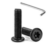 Tunejoy 20 Piezas Tornillos de Cabeza Plana Torx M8 x 30 mm Negro Tornillo de Cabeza Hexagonal de Acero Inoxidable A2 V2A Perno de Muebles con T40 llave Rosca Completa