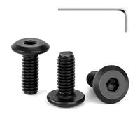 Tunejoy 30 Piezas Tornillos de Cabeza Plana M4 x 10 mm Negro Tornillo de Cabeza Hexagonal de Acero Inoxidable A2 V2A Perno de Muebles con llave Allen Rosca Completa