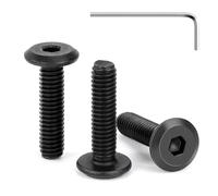 Tunejoy 30 Piezas Tornillos de Cabeza Plana M4 x 16 mm Negro Tornillo de Cabeza Hexagonal de Acero Inoxidable A2 V2A Perno de Muebles con llave Allen Rosca Completa