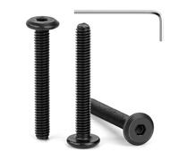 Tunejoy 30 Piezas Tornillos de Cabeza Plana M4 x 30 mm Negro Tornillo de Cabeza Hexagonal de Acero Inoxidable A2 V2A Perno de Muebles con llave Allen Rosca Completa