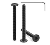 Tunejoy 30 Piezas Tornillos de Cabeza Plana M4 x 40 mm Negro Tornillo de Cabeza Hexagonal de Acero Inoxidable A2 V2A Perno de Muebles con llave Allen Rosca Completa