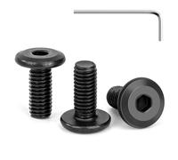 Tunejoy 30 Piezas Tornillos de Cabeza Plana M5 x 12 mm Negro Tornillo de Cabeza Hexagonal de Acero Inoxidable A2 V2A Perno de Muebles con llave Allen Rosca Completa