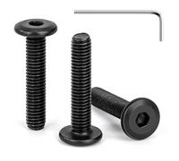 Tunejoy 30 Piezas Tornillos de Cabeza Plana M5 x 25 mm Negro Tornillo de Cabeza Hexagonal de Acero Inoxidable A2 V2A Perno de Muebles con llave Allen Rosca Completa